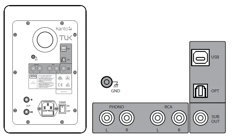Kanto CA-TUK Powered Speaker with Headphone Out 7