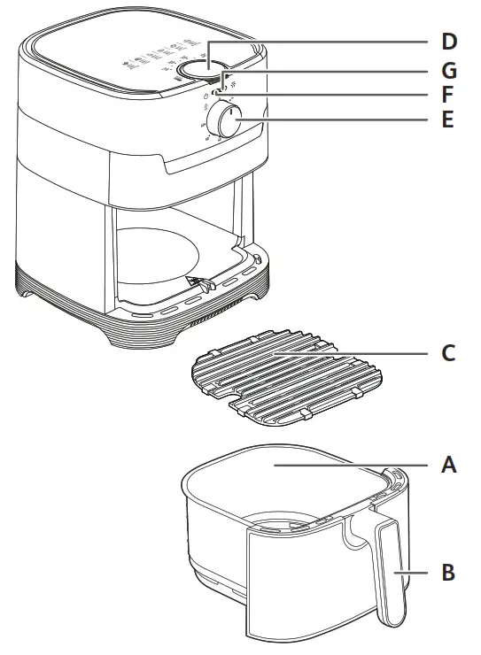Tefal EY501 EasyFry Classic 2in1 Air Fryer & Grill - 1