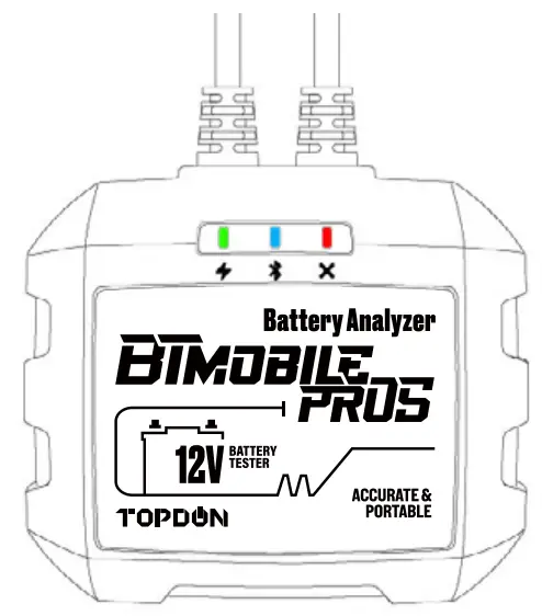 TOPDON BT Mobile Pros 12V Wireless Battery and System Tester - LED Indicator