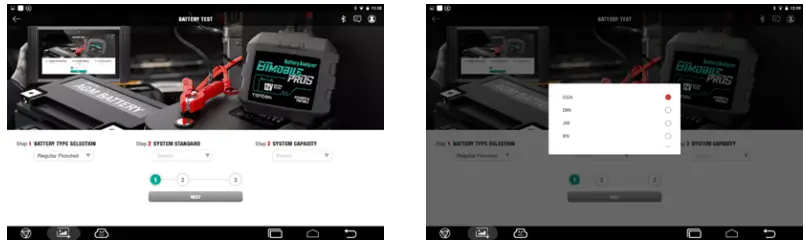 TOPDON BT Mobile Pros 12V Wireless Battery and System Tester - corresponding type