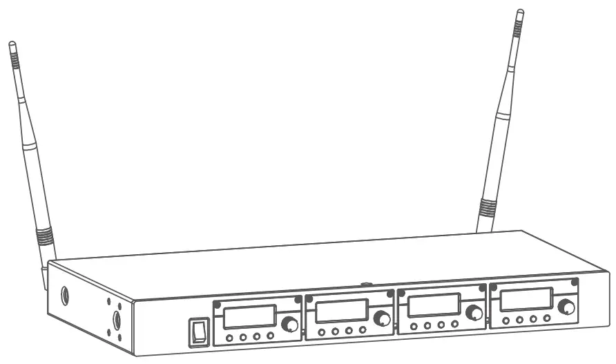 CHIAYO QR 4000N UHF 19 Inch Quad Channel Wireless Modular Receiver