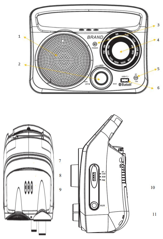 AKAI APR-85BT Portable Radio with Bluetooth - fig1