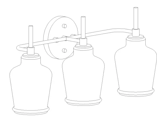 ZEVNI A04782W3 Dennie 20-Inch 3-Light Black Transitional Vanity Light-FIG1