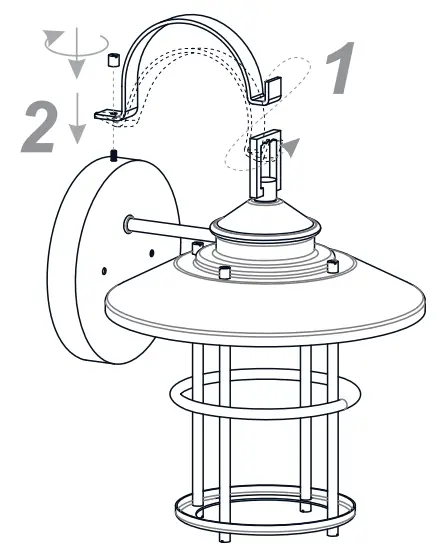 QUOIZEL LOM8411ABA Hardwired Outdoor Wall Lantern Sconce - Install Arm