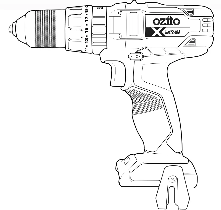ozito PXHDS-180 PXC 18V Hammer Drill