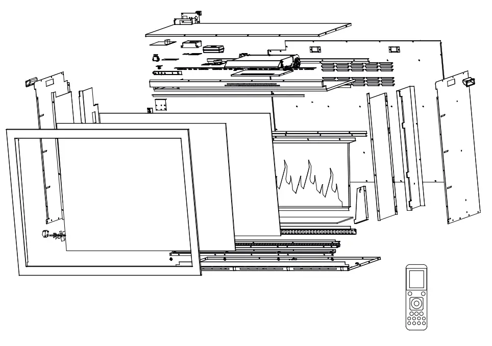 Amontii TRD 48 Series Bespoke Electric Fireplace - remote control1