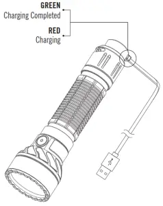 OLIGHT Freyr 1750 Lumen Long Throw LED Rechargeable Tactical Flashlight - CHARGING
