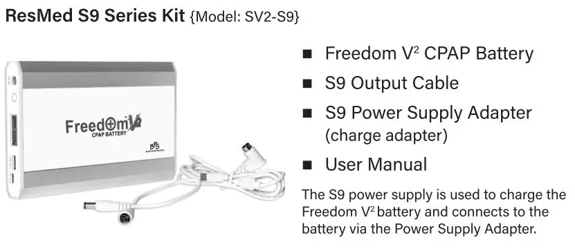 BPS FREEDOM V2 CPAP Battery User Manual - Package Contents