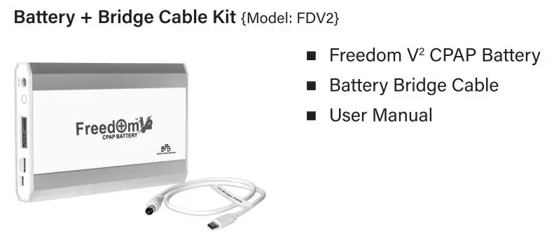 BPS FREEDOM V2 CPAP Battery User Manual - Package Contents
