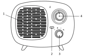 Russell Hobbs RHRETPTC2001 1500W Ceramic Heater - FEATURE DIAGRAM