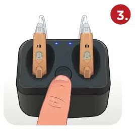 otofonix HELIX Hearing Amplifier-press button