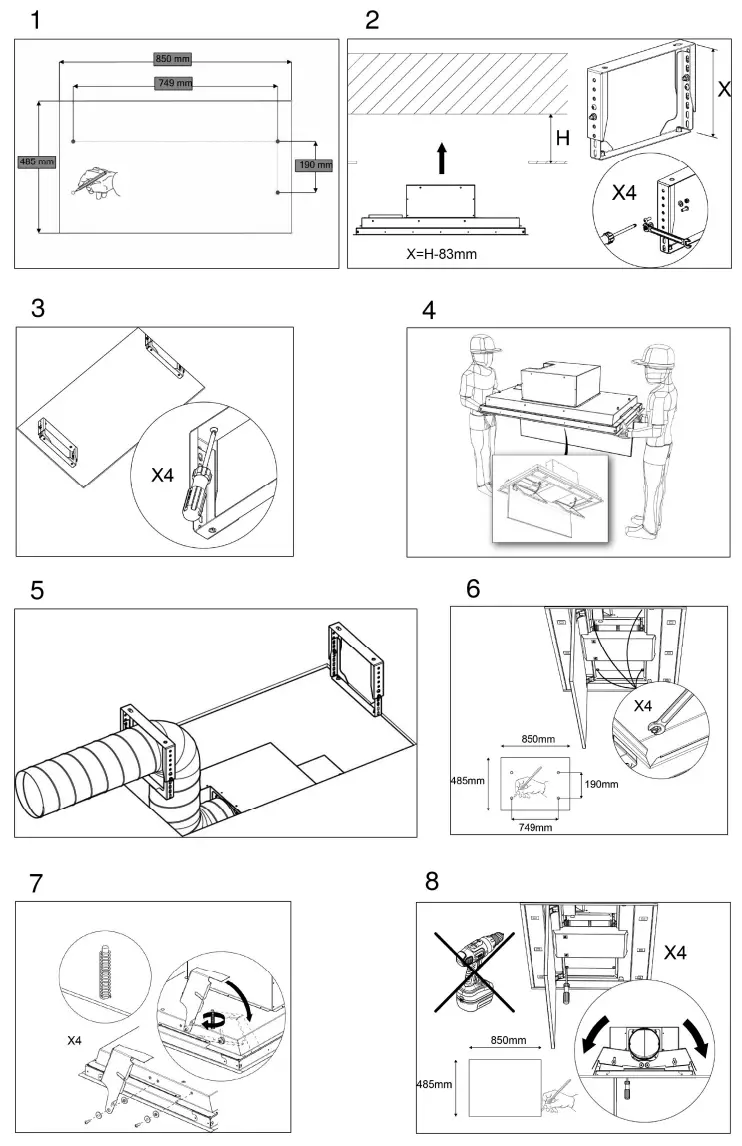 ILVE CH900X Ceiling Hood - fig