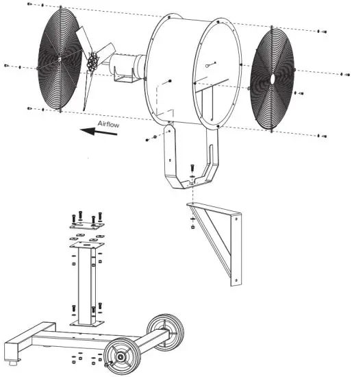 BIG ASS FANS Sweat Bee 30 Inch Heavy Duty Fan - DIAGRAM