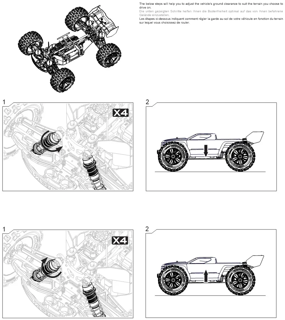 HORIZON HOBBY Kraton Extreme Bash - Adjust Ride Height