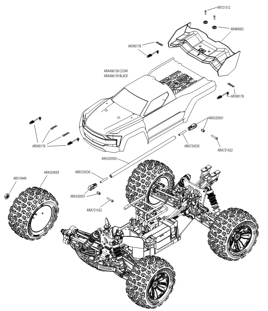 HORIZON HOBBY Kraton Extreme Bash - Body & Tire