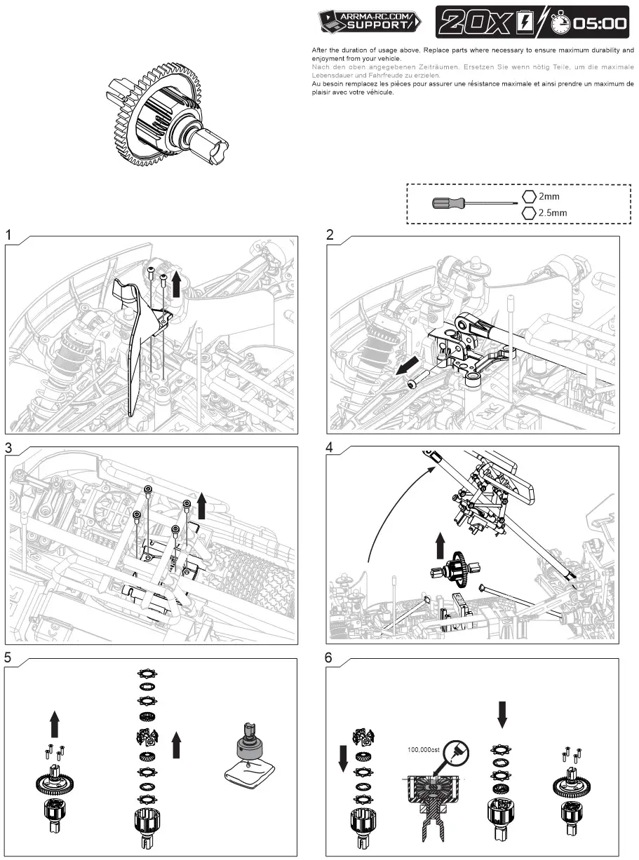 HORIZON HOBBY Kraton Extreme Bash - Center Differential Maintenance 1