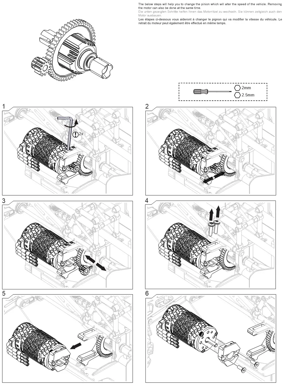 HORIZON HOBBY Kraton Extreme Bash - Change the Pinion or Motor