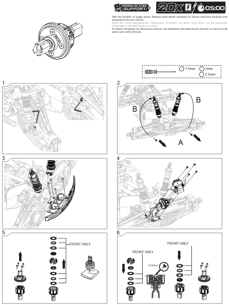 HORIZON HOBBY Kraton Extreme Bash - FR Differential Removal and Replacement 1