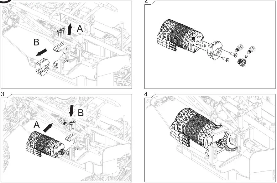 HORIZON HOBBY Kraton Extreme Bash - Install Motor