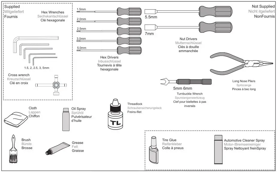 HORIZON HOBBY Kraton Extreme Bash - Recommended Tools