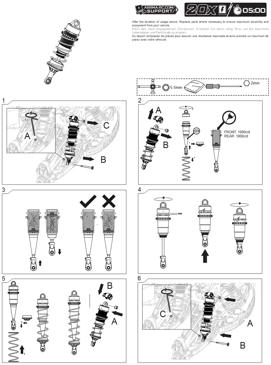 HORIZON HOBBY Kraton Extreme Bash - Shock Maintenance