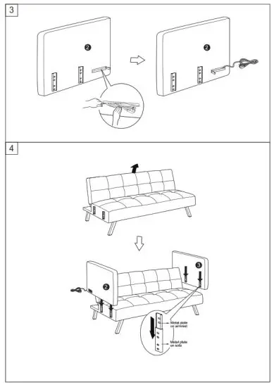 COSTWAY HV10009 3-Seater Sofa Bed - RARTS4