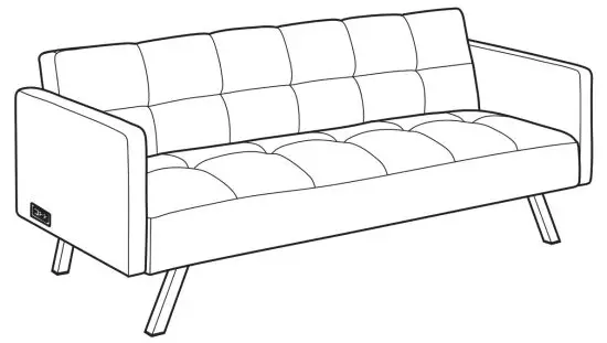 COSTWAY HV10009 3-Seater Sofa Bed - Seater