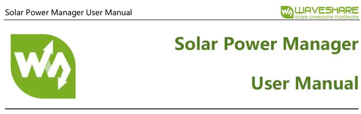WAVESHARE Solar Power Manager User Manual