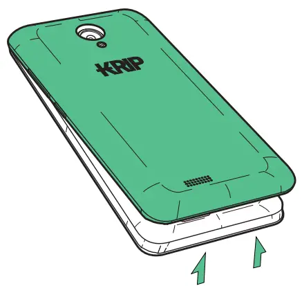 KRIP K5D Mobile Phone User Guide - Remove battery cover