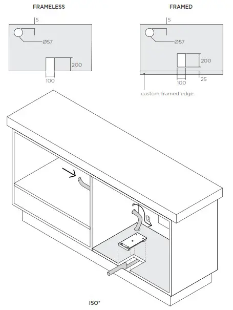 FISHER PAYKEL DD60STX6I1 Single Dishdrawer - EXTERNAL VENTING PREPARATION 2
