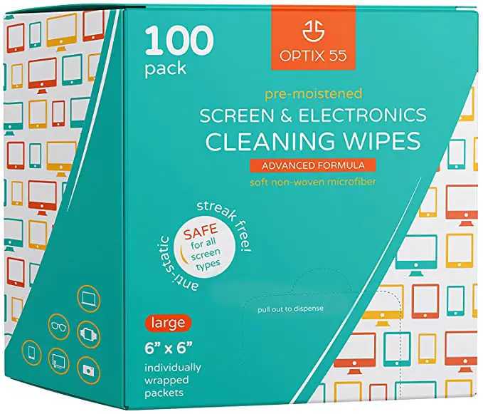 Optix Screen & Electronic Cleaning Wipes Pre-Moistened Individual Wrapped 6 x 6 TV Screen Cleaner