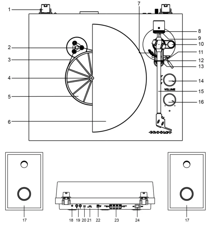 CROSLEY C62B Belt Drive 2 Speed Vinyl Bluetooth Turntable - Product Description