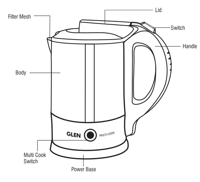 GLEN SA 9014 Multi Cook Kettle User Guide - Product Overview