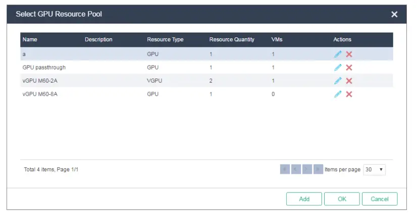 Selecting a vGPU pool