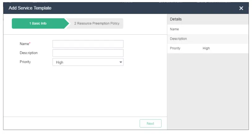 Adding a service template