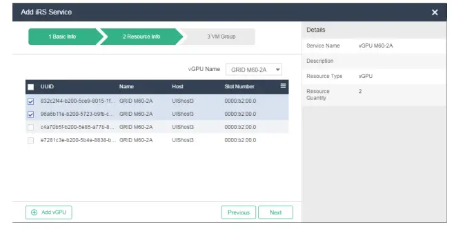 Assigning vGPUs to a vGPU pool