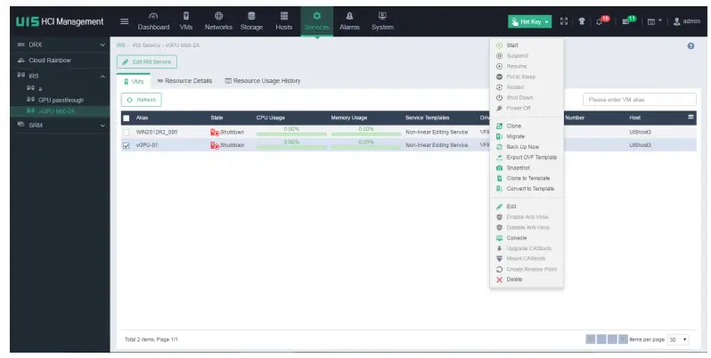 Starting service VMs