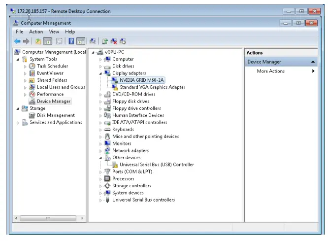 Displaying vGPU information