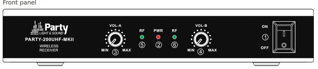 Party LIGHT SOUND 2-Channel UHF Microphone front