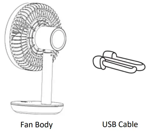 Goldair GCPDF100B USB Rechargeable Desk Fan - fig1