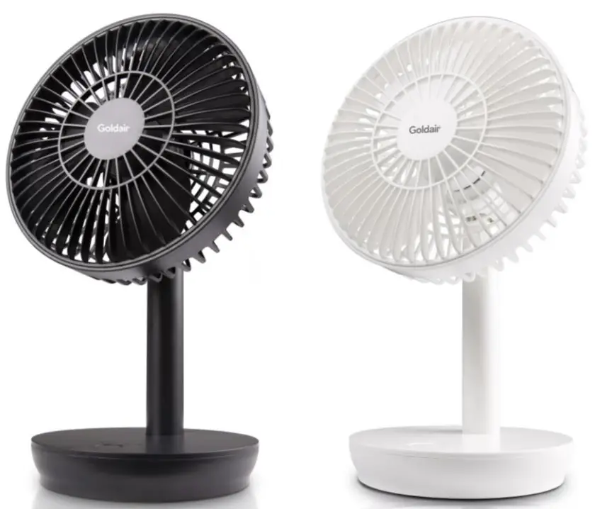 Goldair GCPDF100B USB Rechargeable Desk Fan