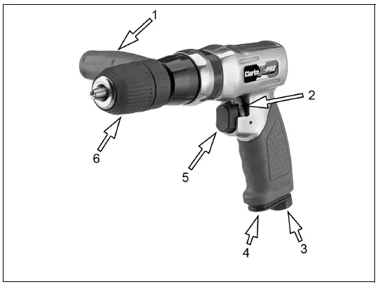 Clarke CAR158 1-2 Reversible Air Drill- fig 1