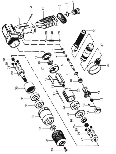 Clarke CAR158 1-2 Reversible Air Drill- fig 2