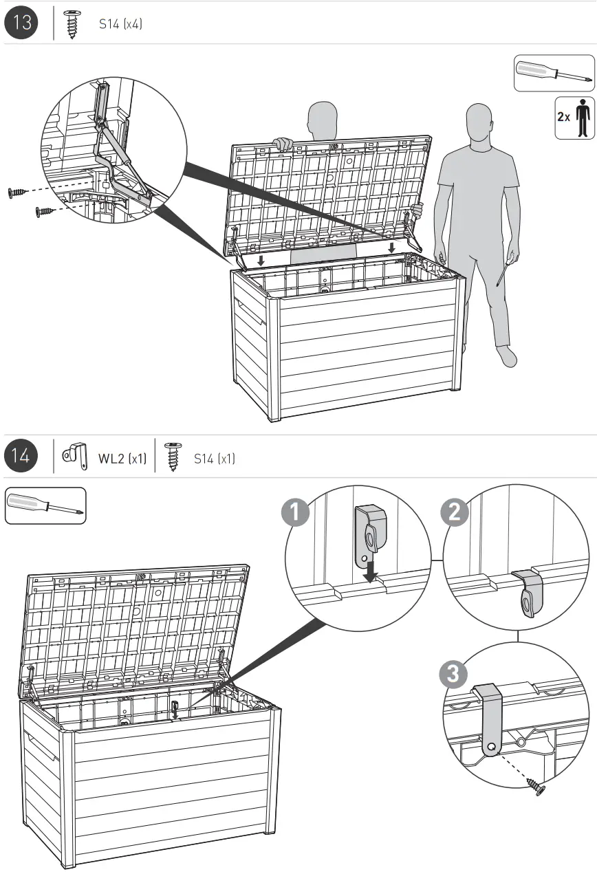 KETER 870L Storage Box Instruction - ASSEMBLY PARTS 7