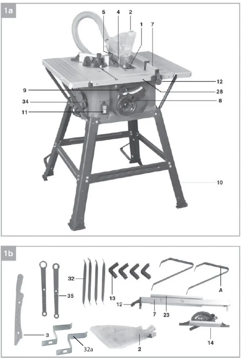 MAX 31139 1500W 210mm Table Saw - Figure