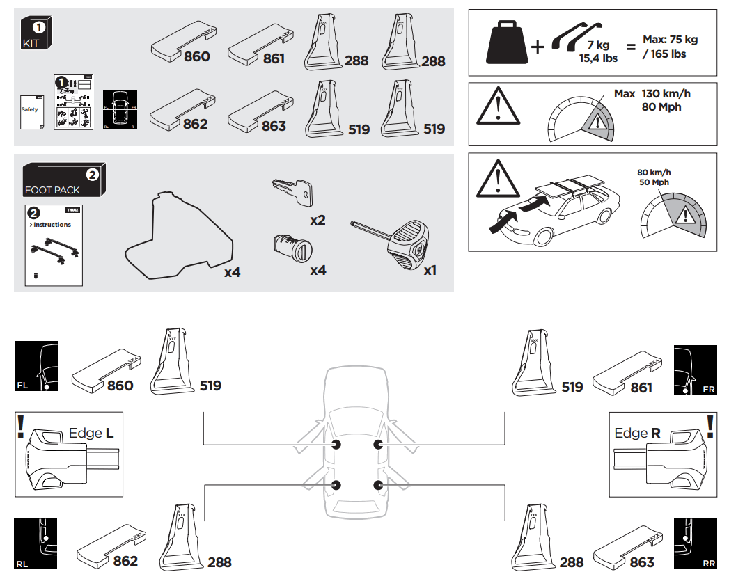 THULE Kit 145308 Roof Racks -