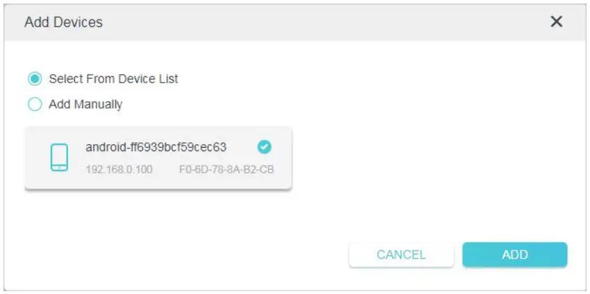tp-link TL-WPA7517 AV1000 Gigabit Powerline ac Wi-Fi Extender User Guide - Click Add to add devices to the list