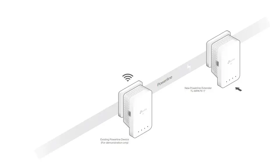 tp-link TL-WPA7517 AV1000 Gigabit Powerline ac Wi-Fi Extender User Guide - Plug the new powerline extender into a wall socket