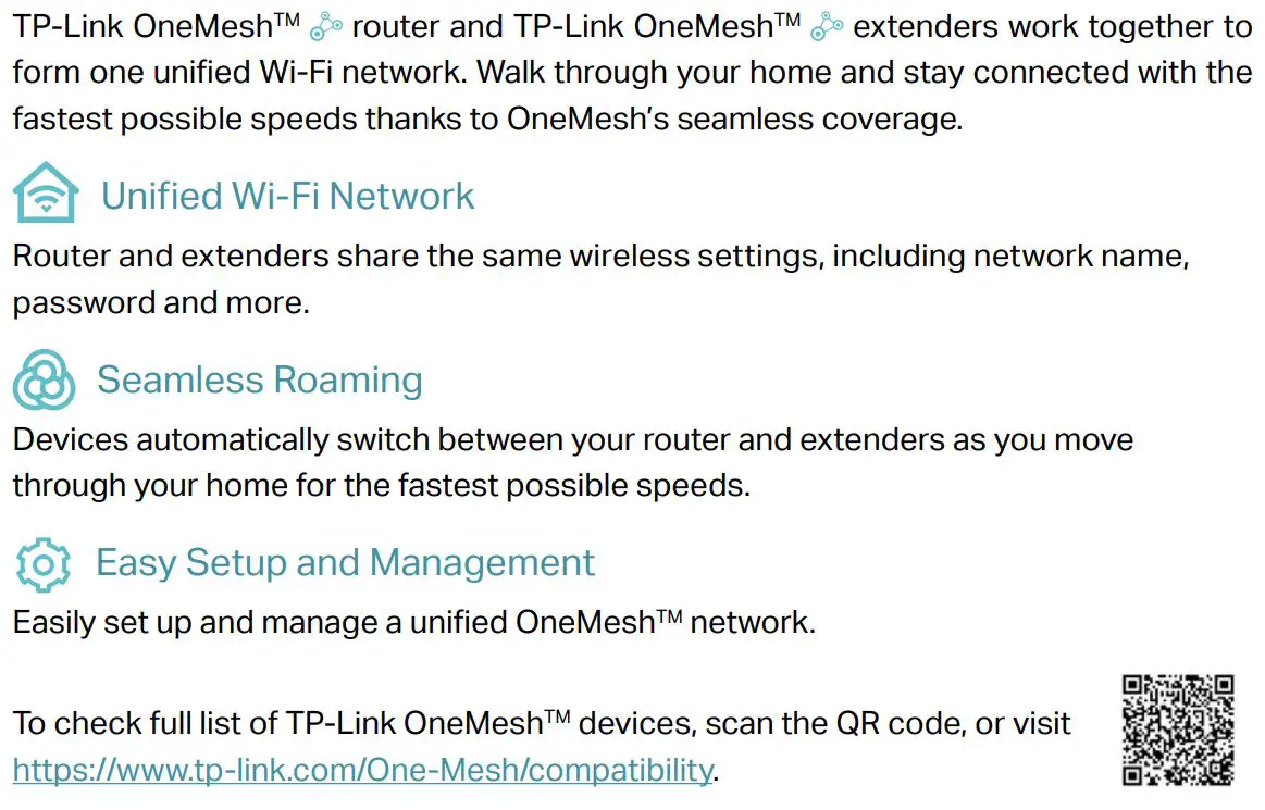 tp-link TL-WPA7517 AV1000 Gigabit Powerline ac Wi-Fi Extender User Guide - What‘s a OneMeshTM Network