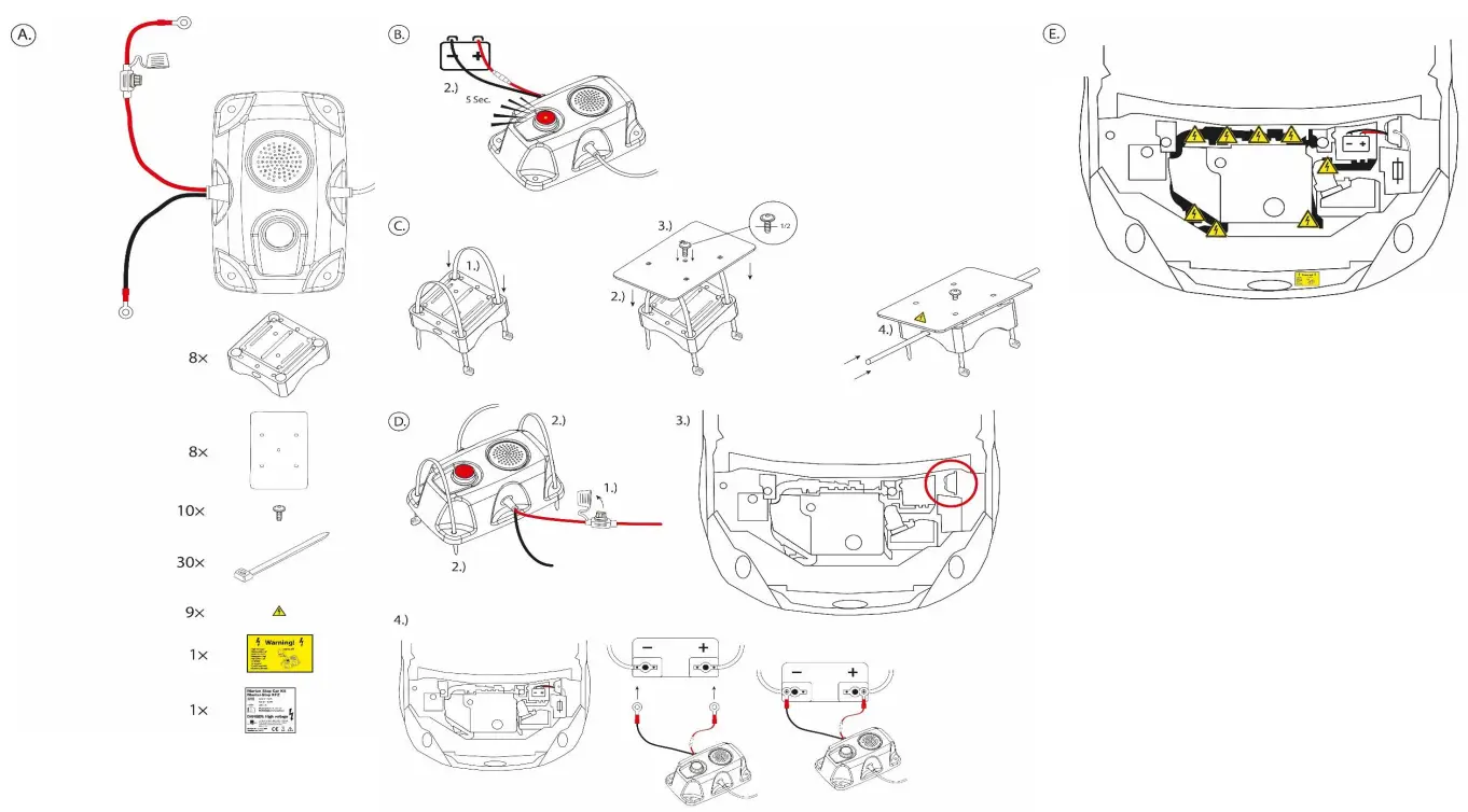 SWISSINNO 1 235 001 12V Marten Stop Car Kit fig